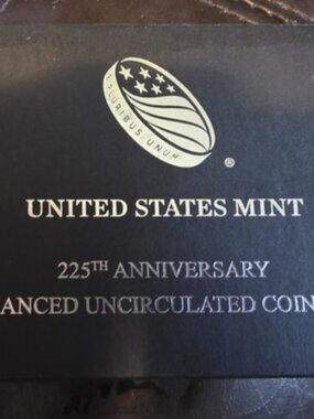 United States Mint 225th Anniversary 2017 Uncirculated Coin Set of Ten NWT